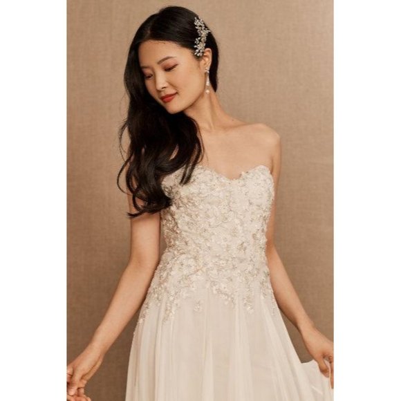 BHLDN Jenny Yoo Marianna Marabella Wedding Gown Size 12 NEW - Picture 3 of 16
